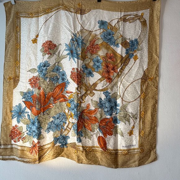 Floral Italian Silk Scarf - Picture 6 of 7
